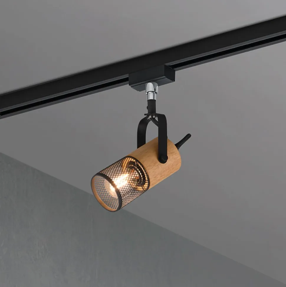 Tosh skinnespot for DUOline, matt svart, detaljer i tre