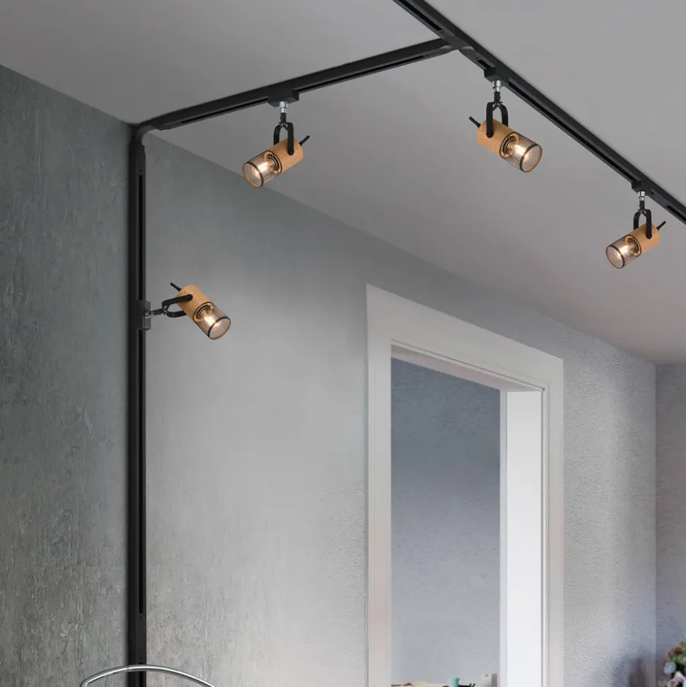 Tosh skinnespot for DUOline, matt svart, detaljer i tre