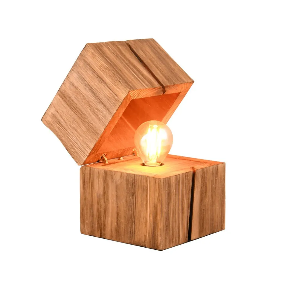 Treasure bordlampe, naturlig finish, tre, hengslet