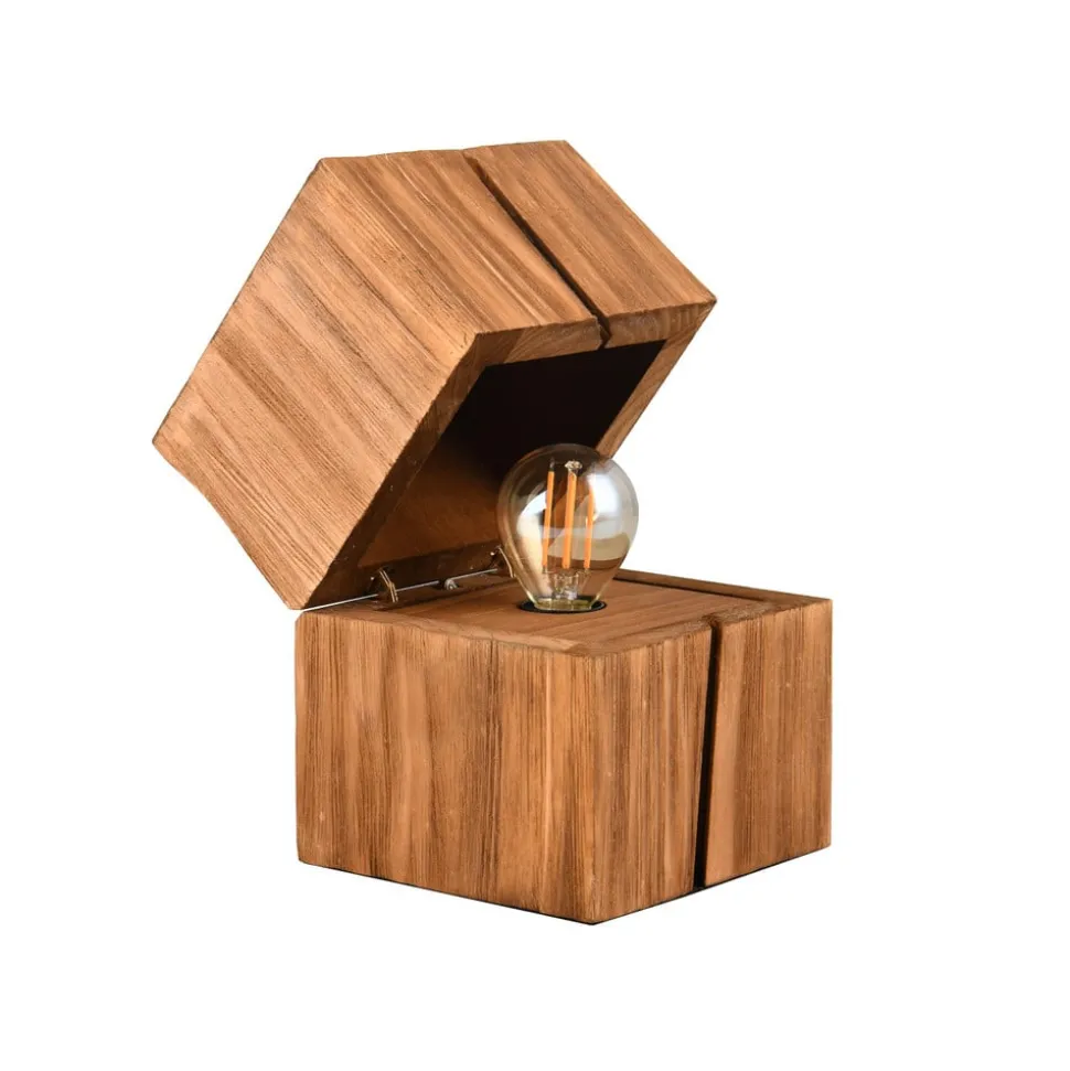 Treasure bordlampe, naturlig finish, tre, hengslet