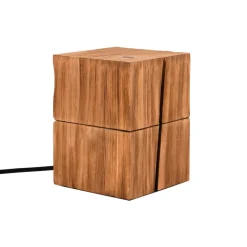 Treasure bordlampe, naturlig finish, tre, hengslet