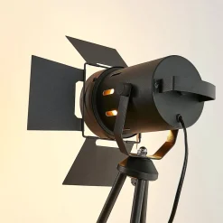 Trefots-gulvlampe Devon i svart