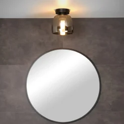 Tyler taklampe til baderommet, svart/røykgrått