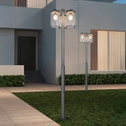 Utelampe Sambesi, H 240 cm, antrasitt, skumringssensor