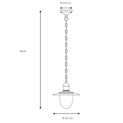 Utendørs hengelampe Aruba, svart