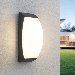 Utendørs LED-vegglampe Alexey, IP65, mørkegrå