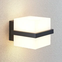 Utendørs LED-vegglampe Auron, terningformet