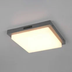 Utendørs LED-vegglampe Bermejo, kantet, sensor, CCT, antrasitt