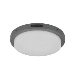 Utendørs LED-vegglampe Bermejo, rund, sensor, CCT, antrasitt