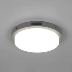 Utendørs LED-vegglampe Bermejo, rund, sensor, CCT, antrasitt
