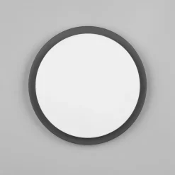 Utendørs LED-vegglampe Bermejo, rund, sensor, CCT, antrasitt