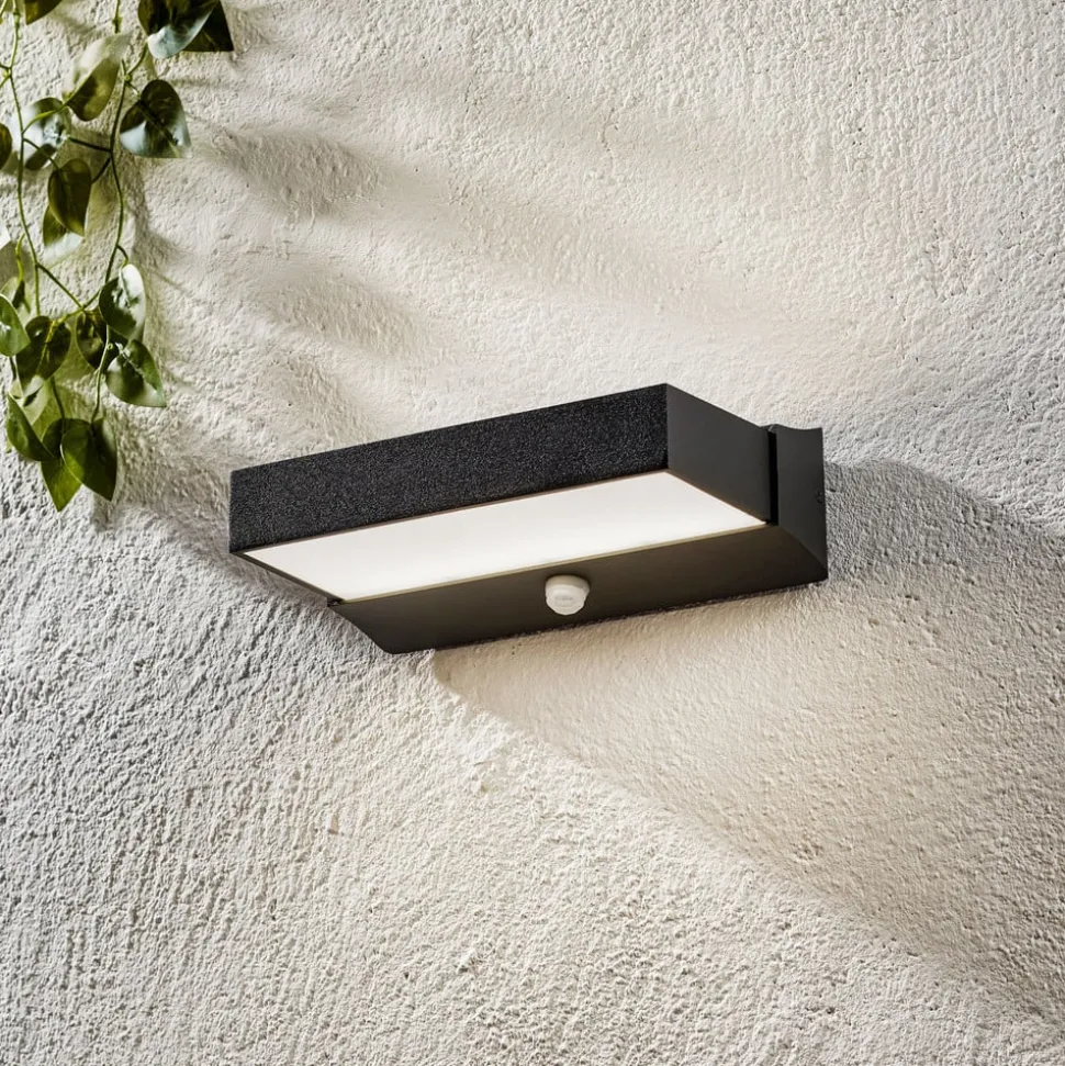 Utendørs LED-vegglampe Cuando med bevegelsessensor