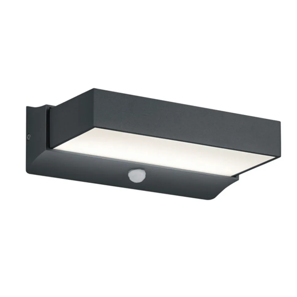Utendørs LED-vegglampe Cuando med bevegelsessensor