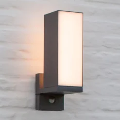 Utendørs LED-vegglampe Cuba, sensor 1 lk antrasitt