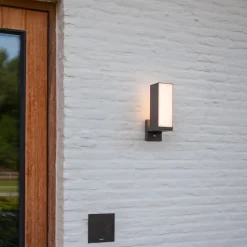 Utendørs LED-vegglampe Cuba, sensor 1 lk antrasitt