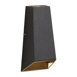 Utendørs LED-vegglampe Dagur, mørk grå