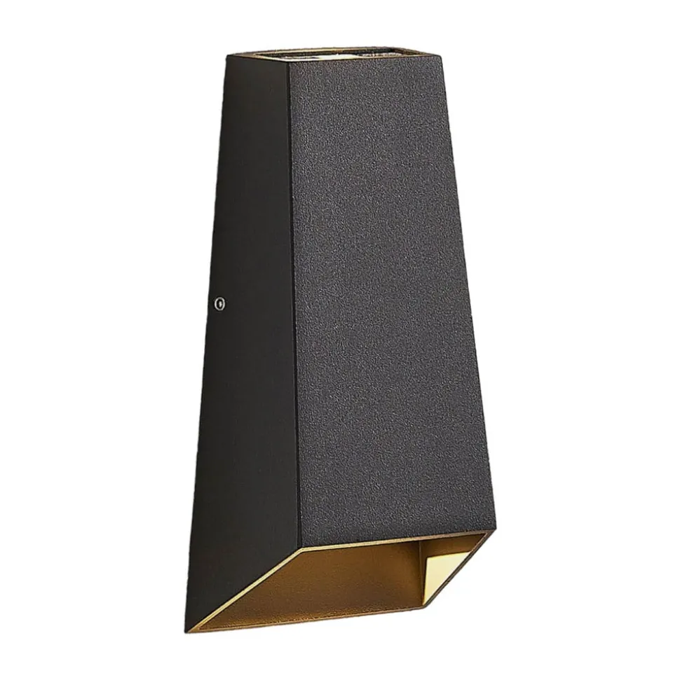 Utendørs LED-vegglampe Dagur, mørk grå