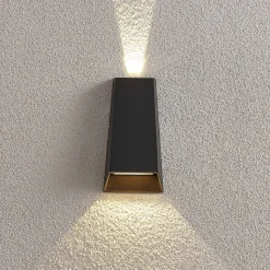 Utendørs LED-vegglampe Dagur, mørk grå