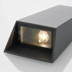 Utendørs LED-vegglampe Dagur, mørk grå
