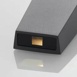 Utendørs LED-vegglampe Dagur, mørk grå