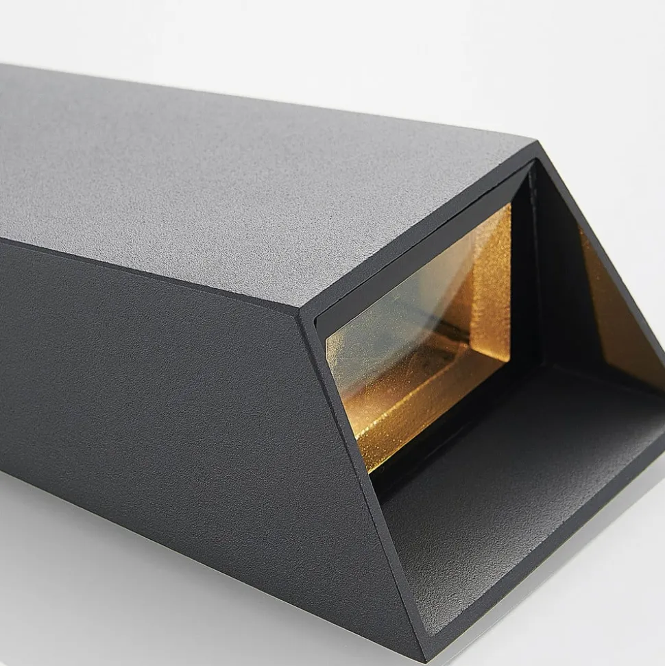 Utendørs LED-vegglampe Dagur, mørk grå