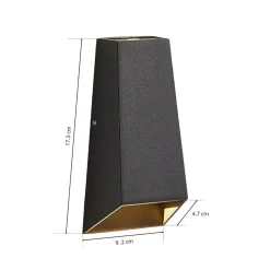 Utendørs LED-vegglampe Dagur, mørk grå