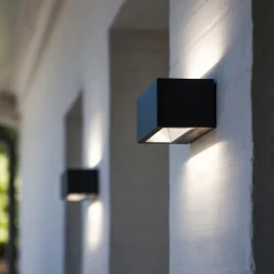 Utendørs LED-vegglampe Gemini, 22 cm 3 000 K svart