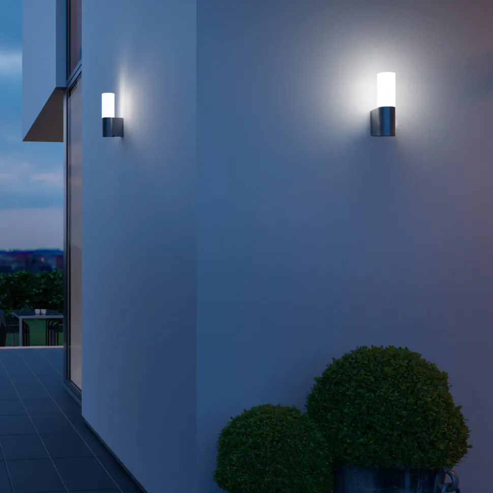 Utendørs LED-vegglampe L 605 M, alu antrasitt