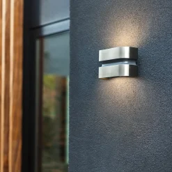 Utendørs LED-vegglampe Maya i stål