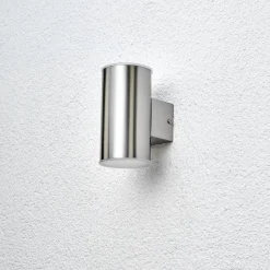 Utendørs LED-vegglampe Morena, stål, 2 lyskilder