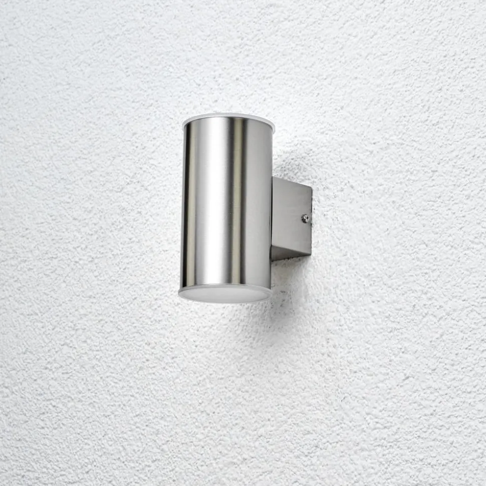 Utendørs LED-vegglampe Morena, stål, 2 lyskilder