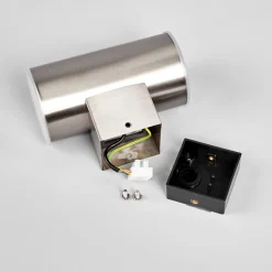 Utendørs LED-vegglampe Morena, stål, 2 lyskilder