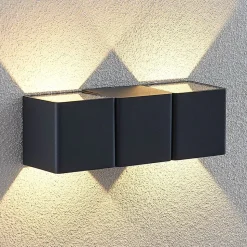 Utendørs LED-vegglampe Niklas, kantet