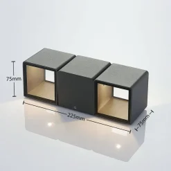 Utendørs LED-vegglampe Niklas, kantet