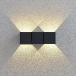 Utendørs LED-vegglampe Niklas, kantet