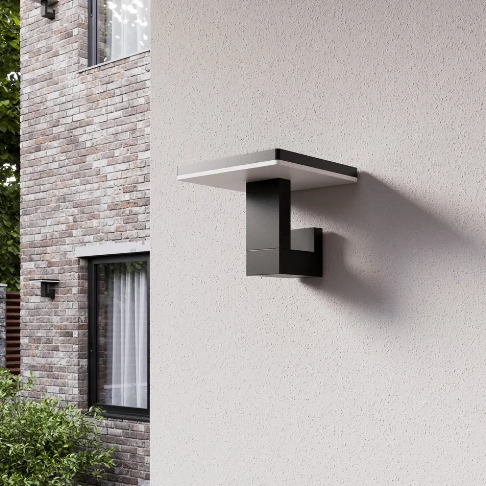 Utendørs LED-vegglampe Olesia, firkantet