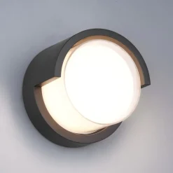 Utendørs LED-vegglampe Puno, IP54, rund