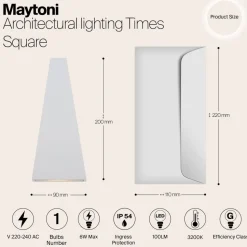 Utendørs LED-vegglampe Times Square hvit