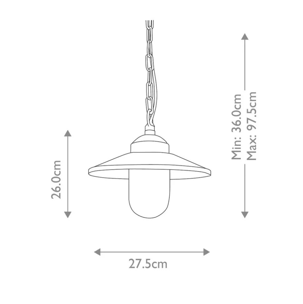 Utendørs pendellampe Klampenborg, IP44, svart
