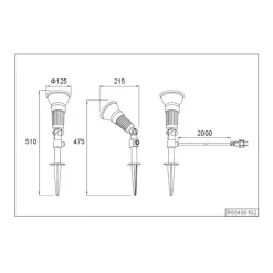 Utendørs spot Caceres, svart, plast, IP44, vinklingsbar