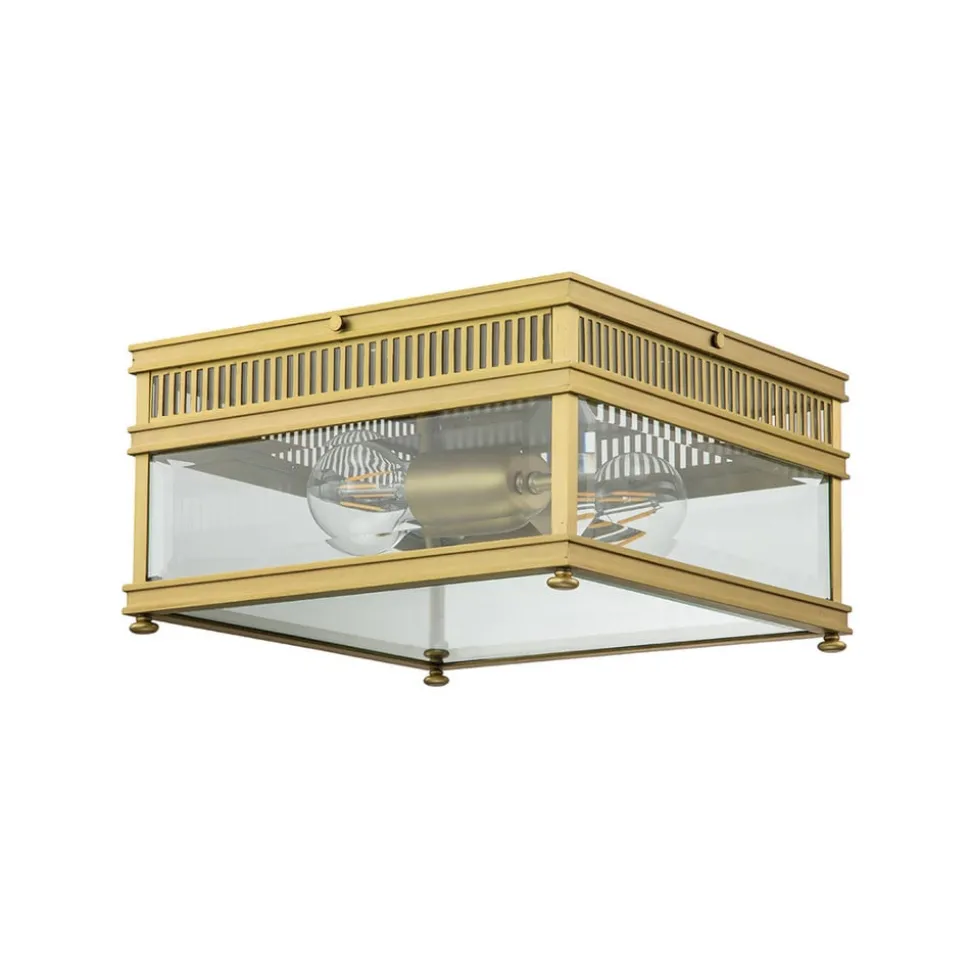 Utendørs taklampe Holborn, børstet messing