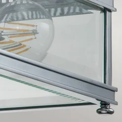 Utendørs taklampe Holborn, kantet polert krom