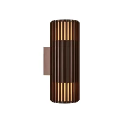 Utendørs vegglampe Aludra Double Seaside, aluminium, brun metallic