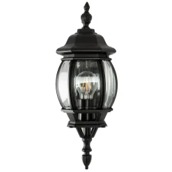 Utendørs vegglampe Andrew krystallglass stående svart