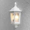 Utendørs vegglampe Firenze, halvskål, hvit
