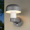 Utendørs vegglampe Fraser Sensor grå/betonlook, aluminium IP54 E27