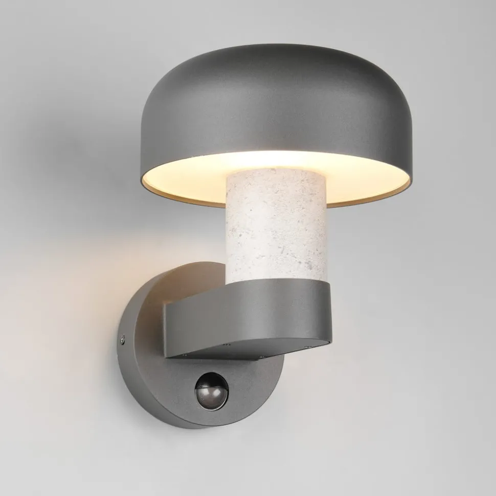 Utendørs vegglampe Fraser Sensor grå/betonlook, aluminium IP54 E27