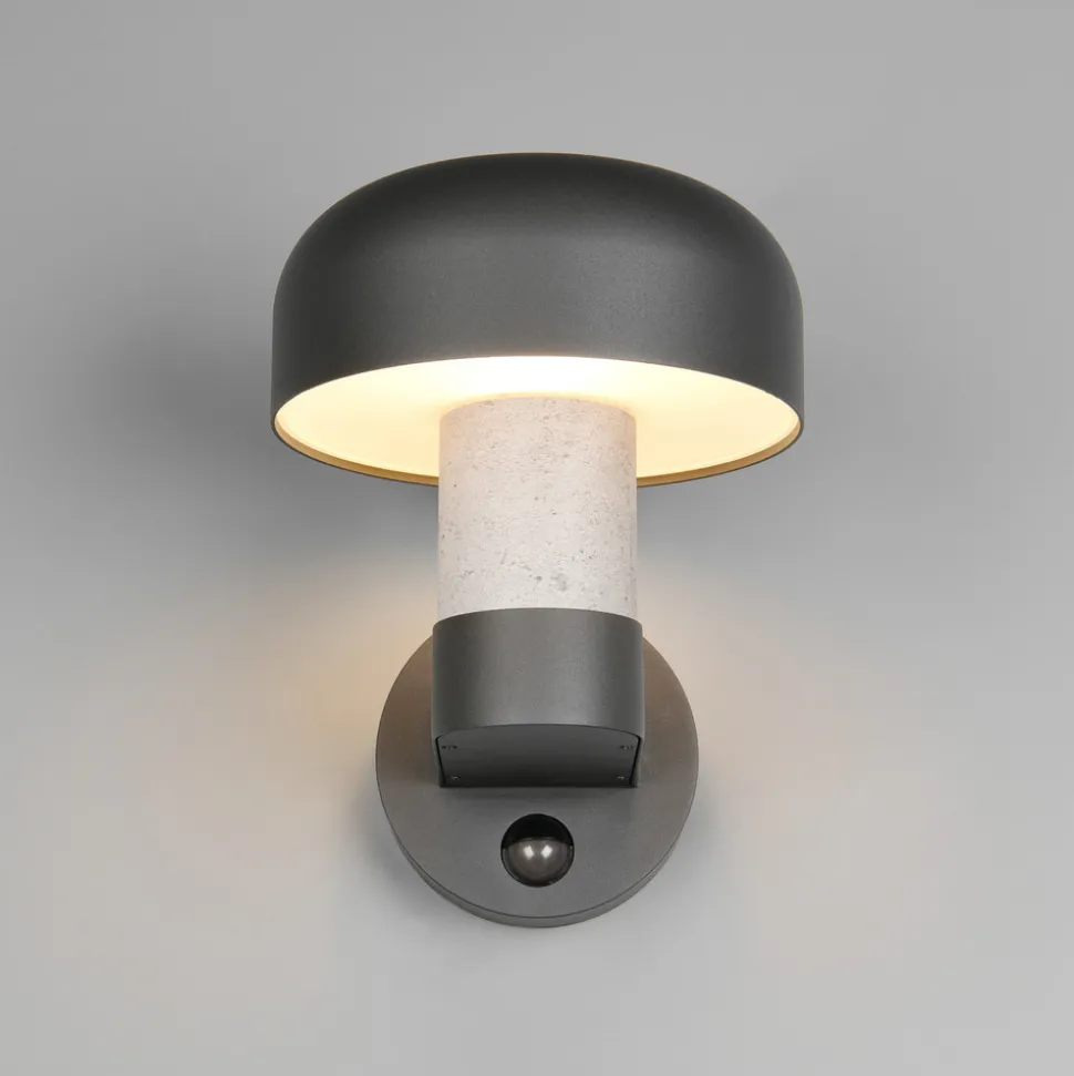 Utendørs vegglampe Fraser Sensor grå/betonlook, aluminium IP54 E27