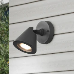 Utendørs vegglampe Kaveri av aluminium, antrasitt