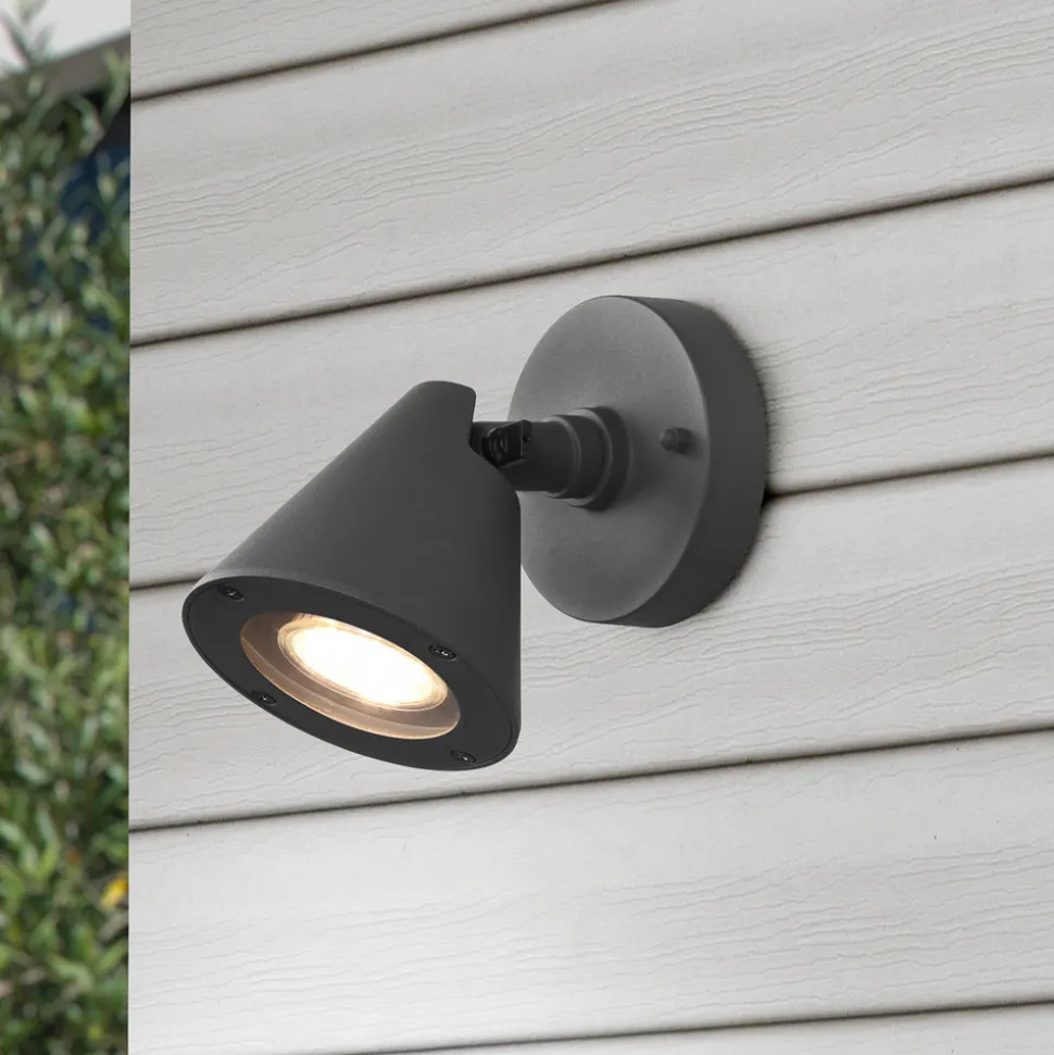 Utendørs vegglampe Kaveri av aluminium, antrasitt